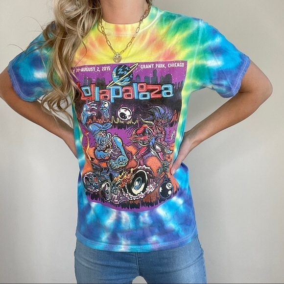 Lolapalozza Festival Tie Dye Band Tee Shirt Size Small - Picture 9 of 10
